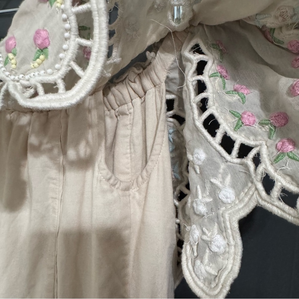 Love Sam Cream Off the Shoulder Beaded Embroidered Floral Midi Dress - Picture 12 of 16